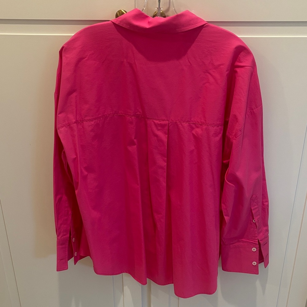 Zara Hot Pink Button-Up Shirt -sz M - Picture 3 of 5